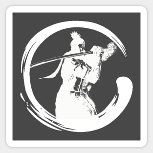 Sekiro Shadows Die Twice Enso Silhouette White Sticker